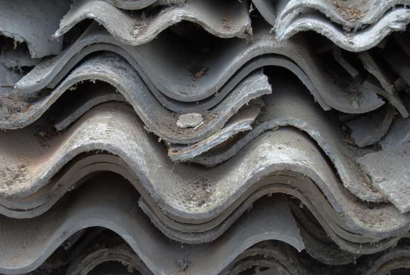 Pile of Broken Asbestos Roof Sheets