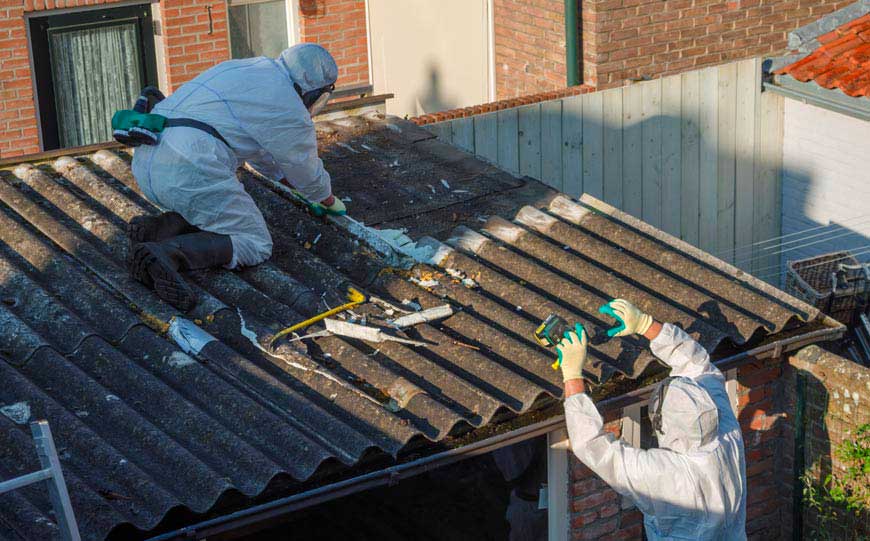 Inspecting Asbestos Garage-Roof