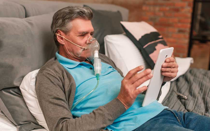 Man Receiving Oxygen Therapy