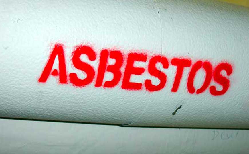 Asbestos paint was found on pipes